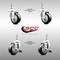 Service Caster 3 Inch 316SS Black Polyurethane Swivel 10mm Threaded Stem Caster Brake, 2PK SS316TS20S314-PPUB-BLK-M1015-2-TLB-2 - alternate 4
